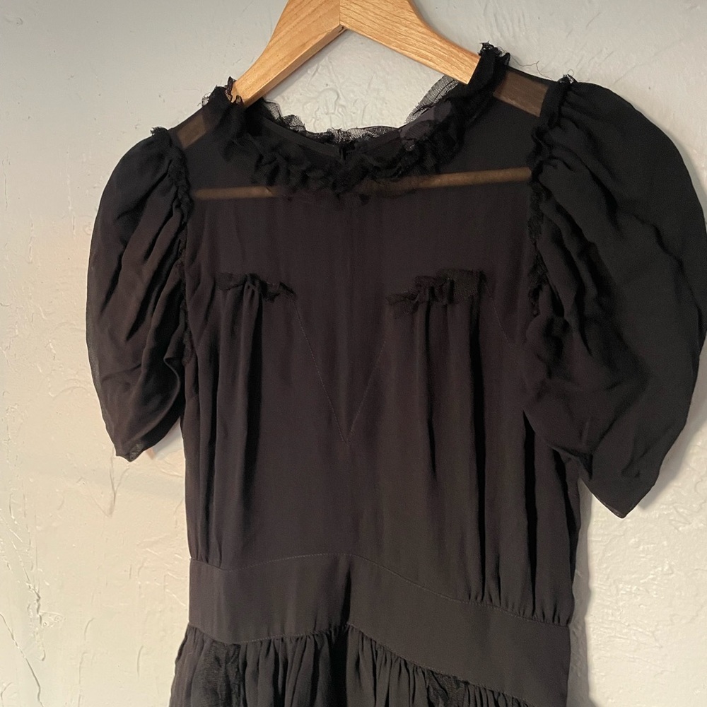 Fendi Black Whimsigoth Dark Academia Witchy Goth Romantic Romantasy Bubble Dress - Picture 2 of 15